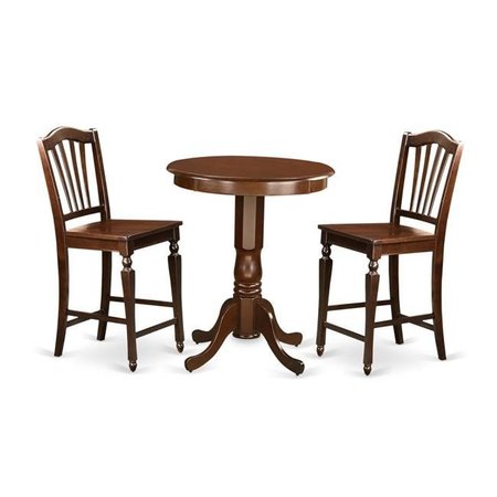 EAST WEST FURNITURE East West Furniture EDCH3-MAH-W Pub Kitchen Table & 2 Counter Height Stool; Eden EDCH3-MAH-W